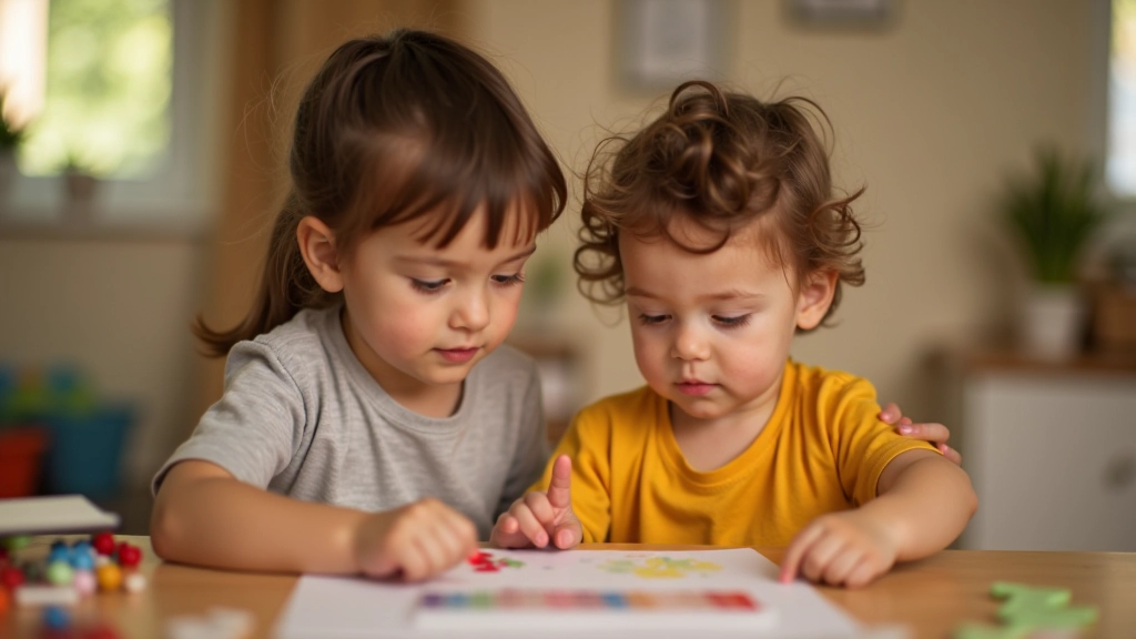Parent and young child engaged together in a creative learning activity